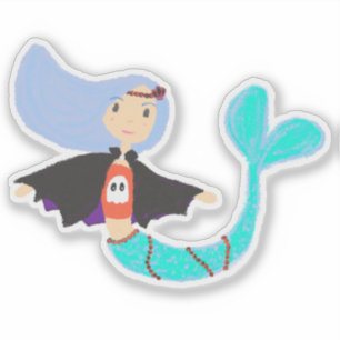 Halloween Pastel Sjöjungfru Vampire Klistermärken