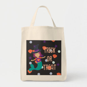 Halloween Pastel Sjöjungfru Witch Bus eller godis Tygkasse