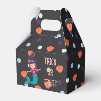 Halloween Pastel Sjöjungfru Witch in Witch Hat Bla Presentaskar