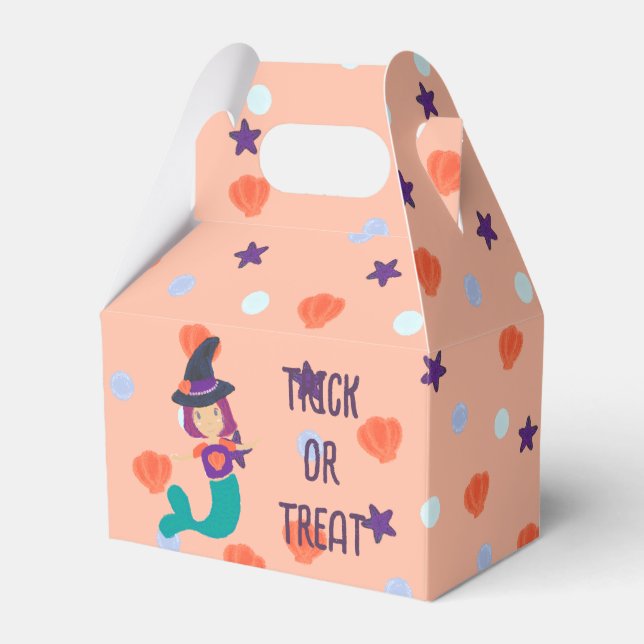Halloween Pastel Sjöjungfru Witch in Witch Hat Sal Presentaskar (Framsidan Sidan)