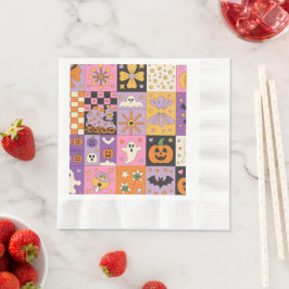 Halloween Patchwork Mönster - Festive Squares med Pappersservett