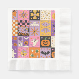 Halloween Patchwork Mönster - Festive Squares med Pappersservett