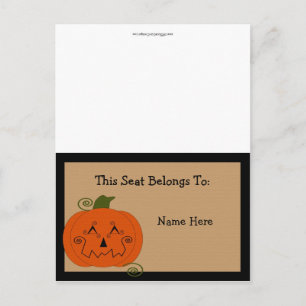 Halloween Patchwork Pumpkin Bord Tält Vykort