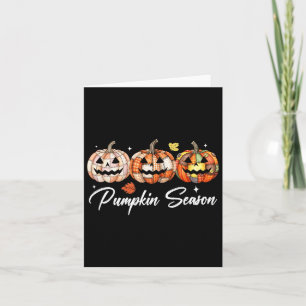 Halloween Patchwork Pumpkin Quilted Fall Aesthetic Kort