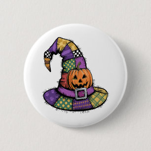 Halloween Patchwork Witch Hat Spooky Knapp