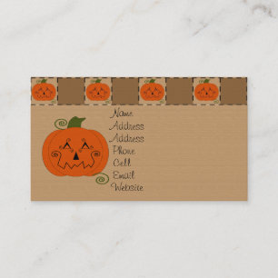 Halloween Patchworkpumpa profilerar kortet Visitkort
