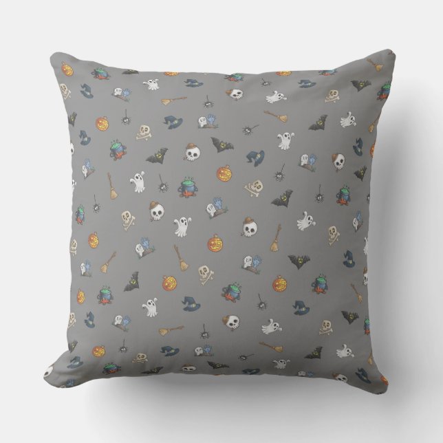 Halloween Pattern Throw Pillow Kudde (Framsida)