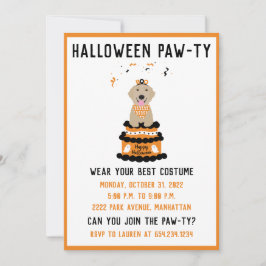 Halloween Pawty Golden Retriever Hund Inbjudningar