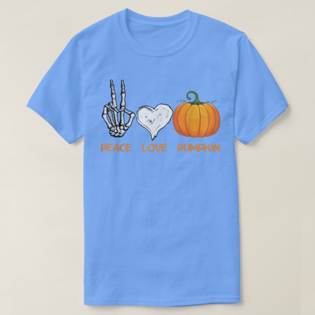 Halloween Peace Kärlek Pumpkin Cute Fall Halloween T Shirt (Design framsida)