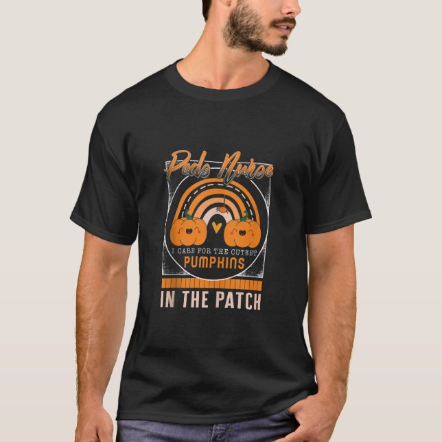 Halloween Pediatrician Peds Nurse Pumpkin Patch Ra T Shirt (Framsida)