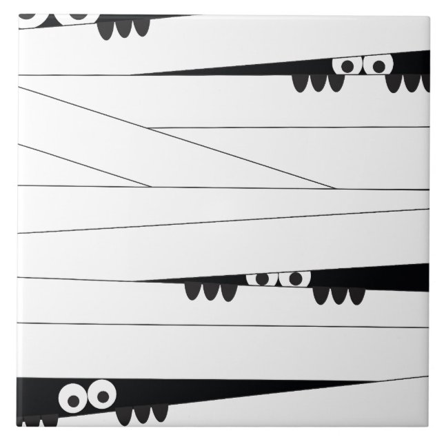 Halloween Peeking Mummy Kakelplatta (Framsidan)