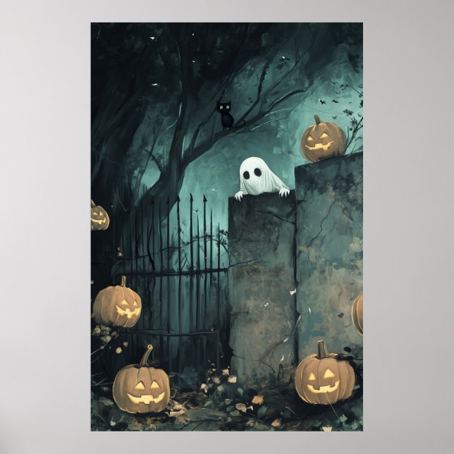 Halloween Peeping Ghost Poster (Framsidan)
