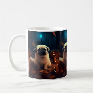 Halloween Pekingese med pumpor Scary Kaffemugg