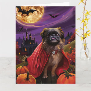 Halloween Pekingeser Vampyr Pumpa Skräck Kort