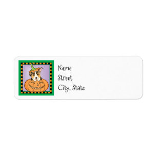 Halloween Pembroke Welsh Corgi-etikett Returadress Etikett