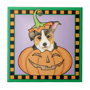 Halloween Pembroke Welsh Corgi Kakelplatta