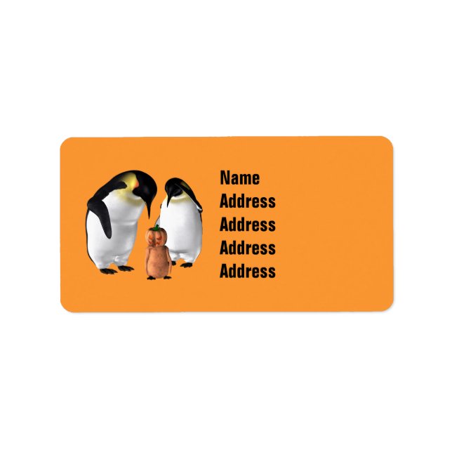 Halloween Penguin Adressetikett (Framsidan)
