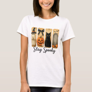 Halloween-penseldrag Katt för kvinnor T Shirt