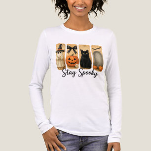 Halloween-penseldrag Katt för kvinnor T Shirt