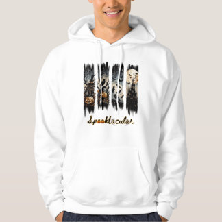 Halloween-penseldrag med 4 lodräna hoodie