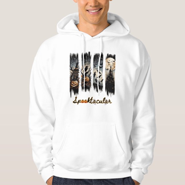 Halloween-penseldrag med 4 lodräna hoodie (Framsida)