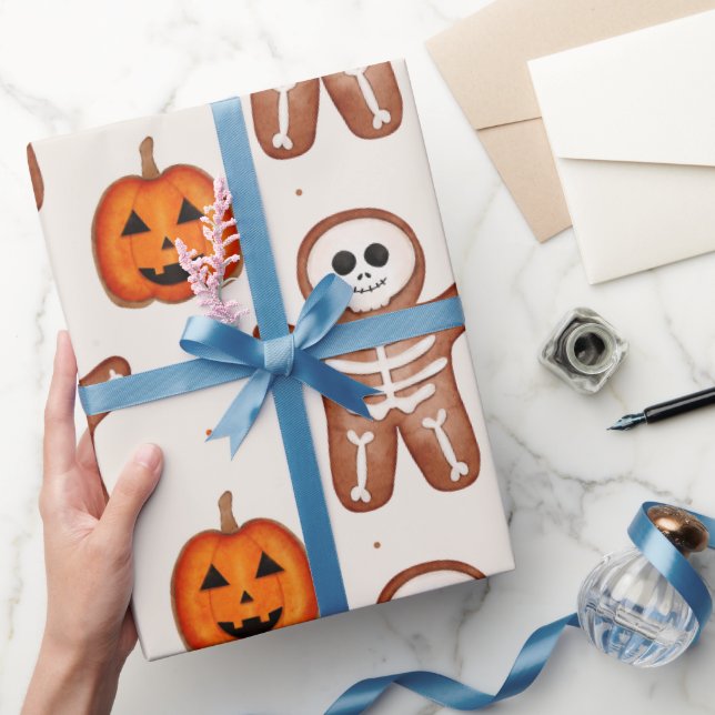 Halloween Pepparkaksskelett Inpackningspapper Presentpapper (Gifting)