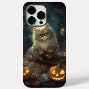 Halloween Persisk Katt Med Pumpa Skräckinjagande