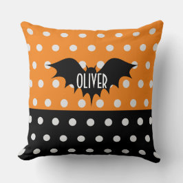 Halloween personlig bus eller godis monogram kudde