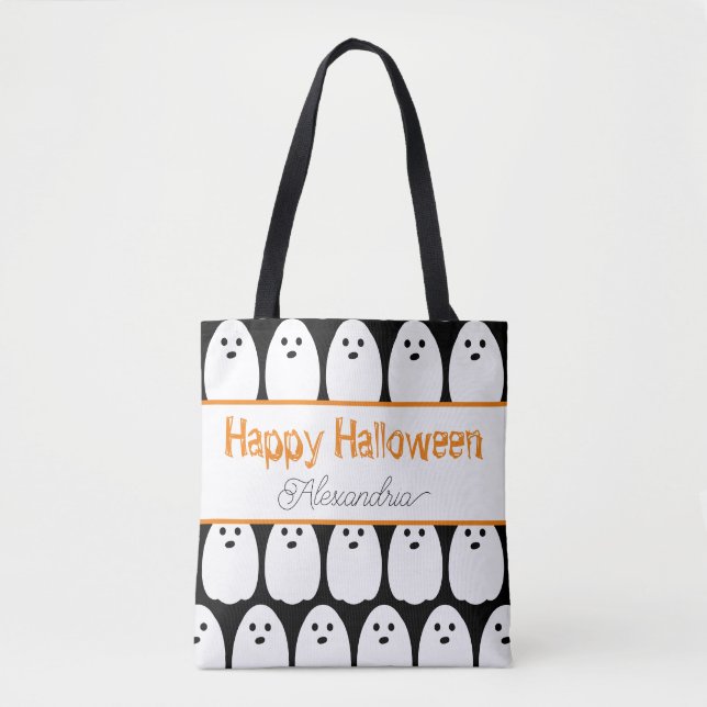 Halloween Personlig Cute Spöken Tygkasse (Framsida)