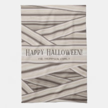 Halloween Personlig Familjenamn Mumie Ränder