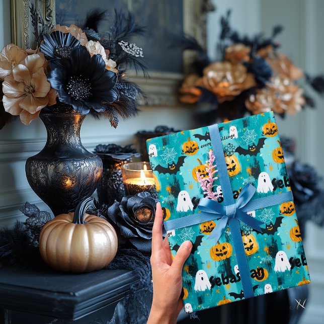 Halloween-Personlig med Pumpkins och Spöken Presentpapper (Skapare uppladdad)