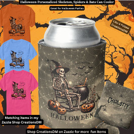 Halloween Personlig Skeleton, Spiders och Fladderm