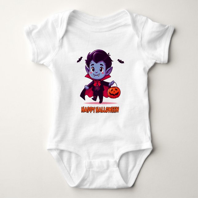 Halloween - Petit Vampire et citrouille T Shirt (Framsida)