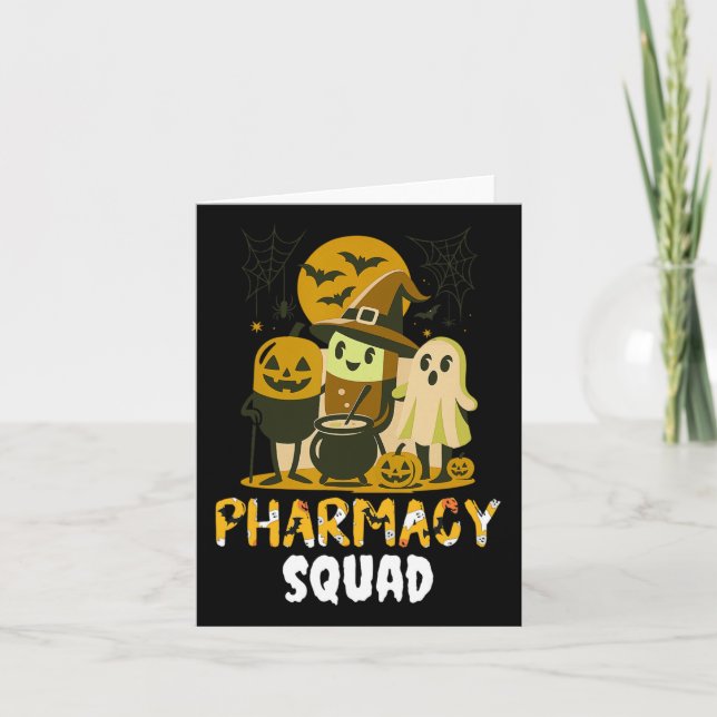 Halloween Pharmacy Squad Pills Costume Pharmaci Kort (Framsida)
