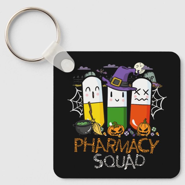 Halloween Pharmacy Squad PIlls Costume Pharmaci Nyckelring (Framsida)
