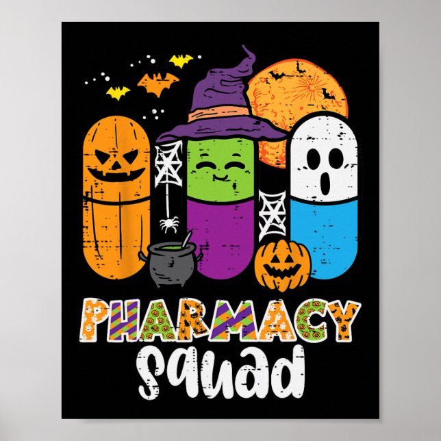 Halloween Pharmacy Squad PIlls Costume Pharmaci Poster (Framsidan)