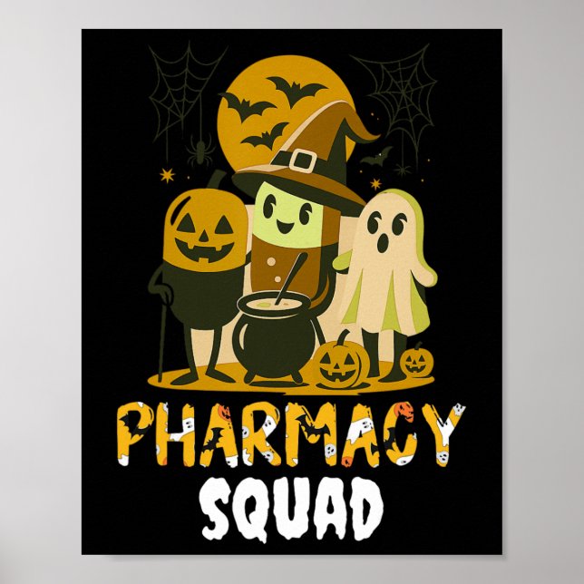 Halloween Pharmacy Squad Pills Costume Pharmaci Poster (Framsidan)