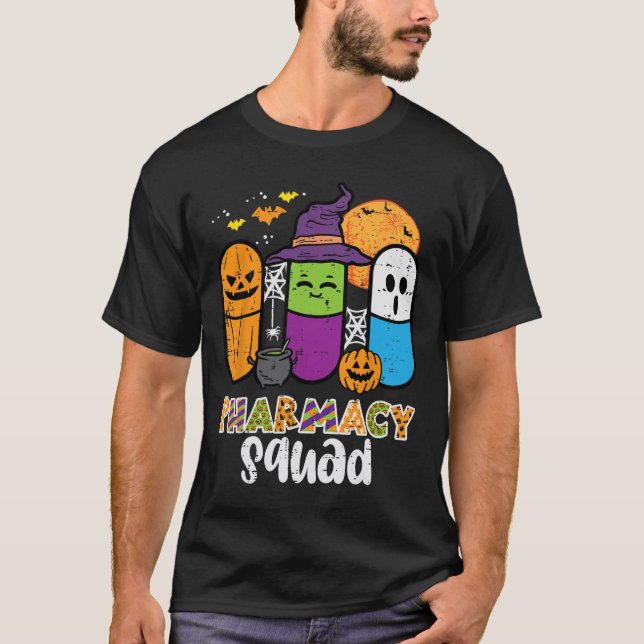 Halloween Pharmacy Squad PIlls Costume Pharmaci T Shirt (Framsida)