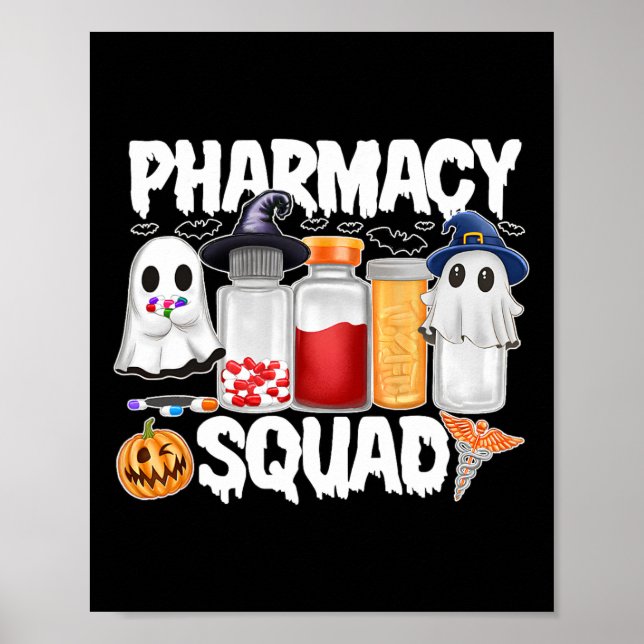 Halloween Pharmacy Squad Pills Shirts Pharmacist W Poster (Framsidan)