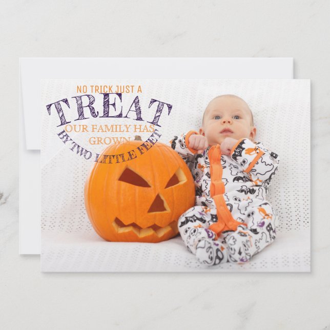 Halloween Photo Baby Birth Notice Inbjudningar (Framsida)