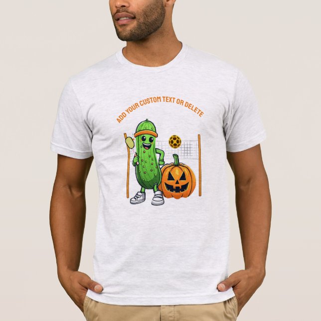 Halloween Pickleball Court Sports Älskare Pumpkin T Shirt (Framsida)