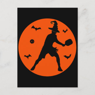 Halloween Pickleball Player Vykort