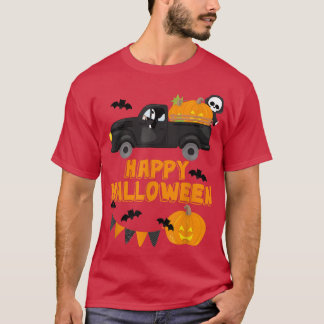 Halloween Pickupare Lastbil Pumpkin Happy hallowee T Shirt