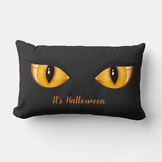 Halloween Pillow-Cat Öga Lumbarkudde (Framsida)