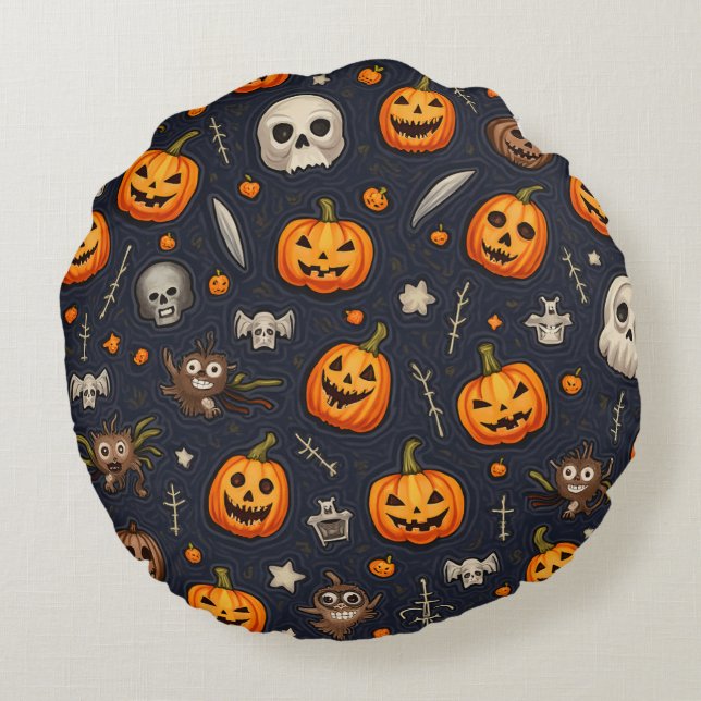 Halloween Pillow Cushion Rund Kudde (Baksidan)