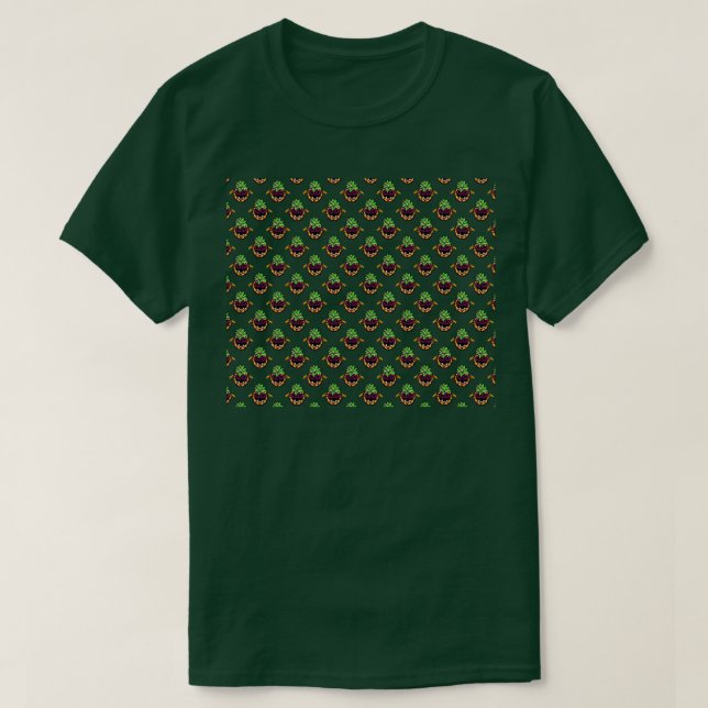 Halloween Pineapple White Mönster T Shirt (Design framsida)