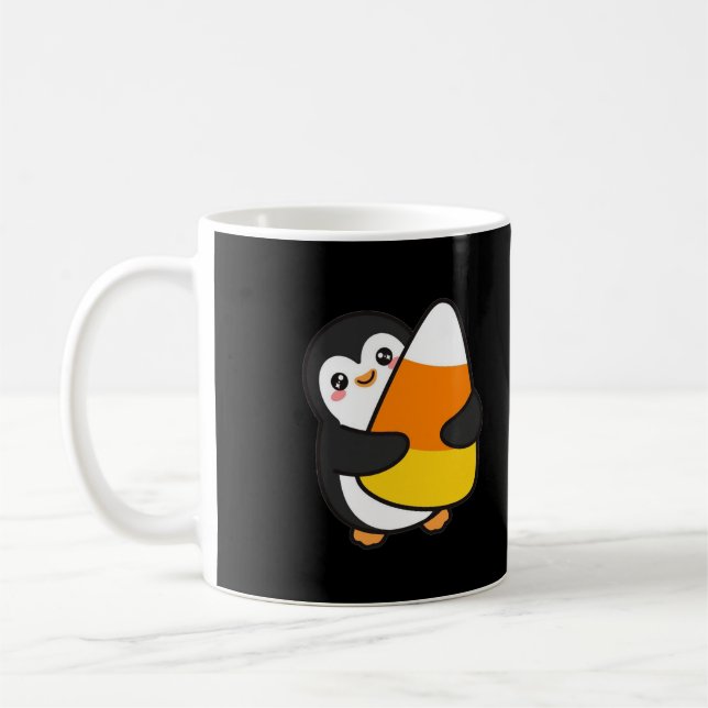 Halloween Pingvin Godis Majs Kaffemugg (Vänster)