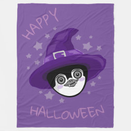 Halloween-Pingvin med häxstämpel Fleecefilt