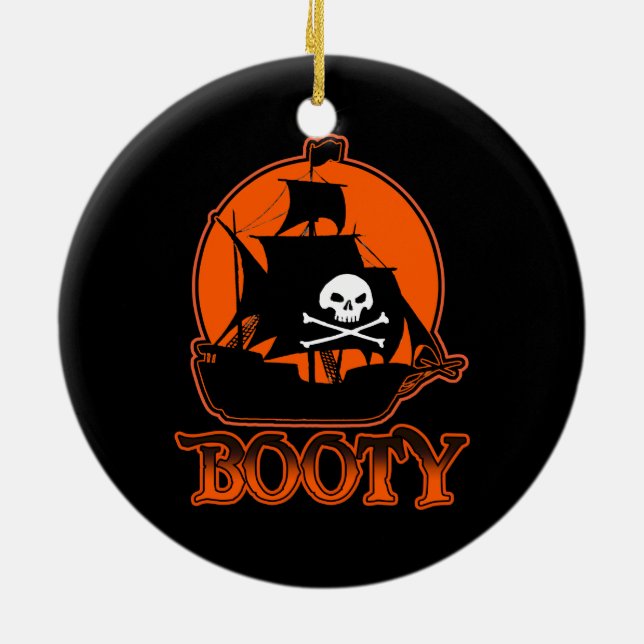 Halloween Pirat Booty Julgransprydnad Keramik (Baksidan)