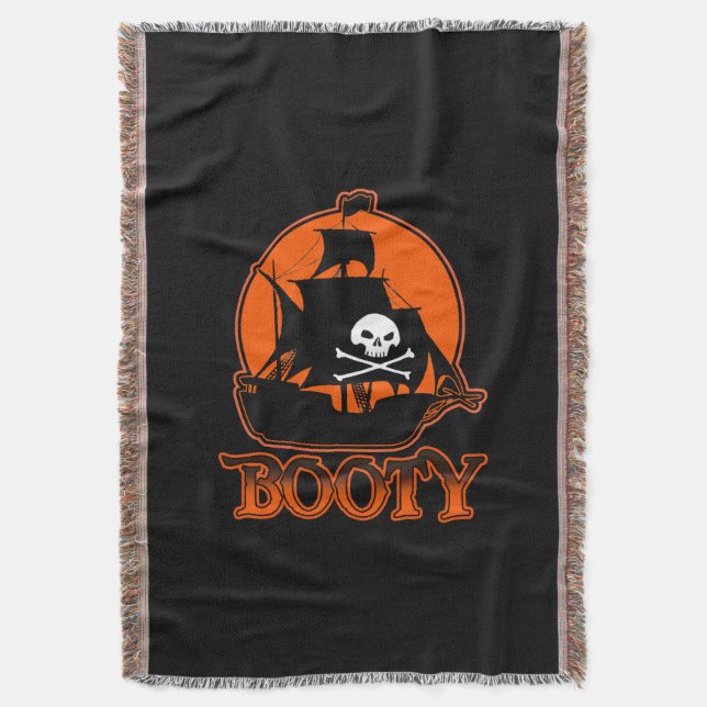 Halloween Pirat Booty Throw Filt (Framsidan Vertikal)